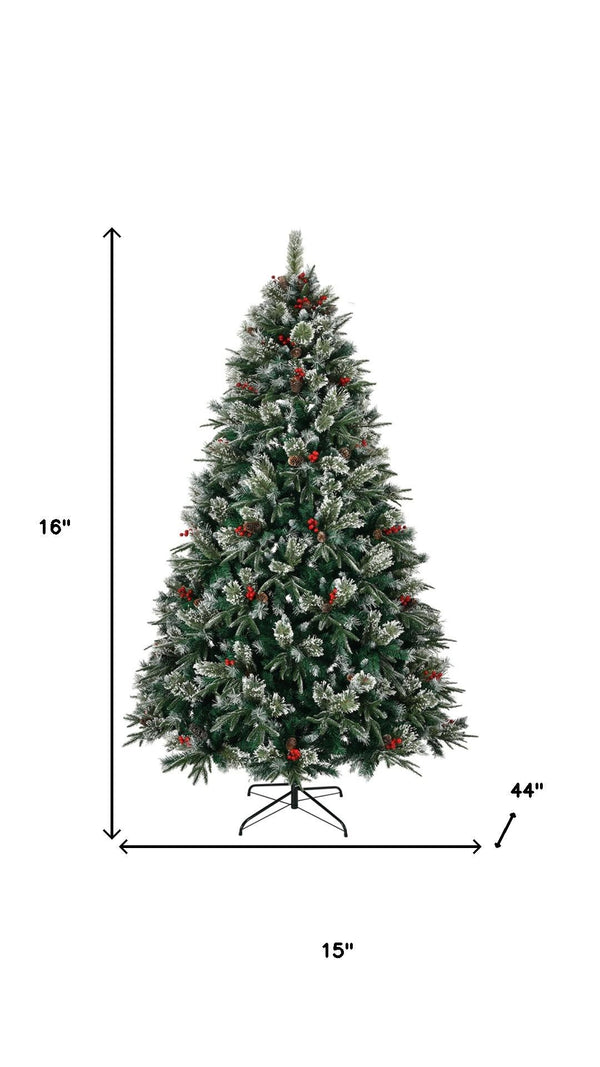 HomeRoots 8' White Pre Lit Full Fir Christmas Tree - Fully Decorated, Durable, Elegant Holiday Centerpiece! 711228
