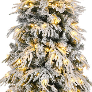HomeRoots 7' White Pre Lit Full Fir Christmas Tree – Lifelike, Easy Setup & Ready-to-Display Holiday Centerpiece 711229