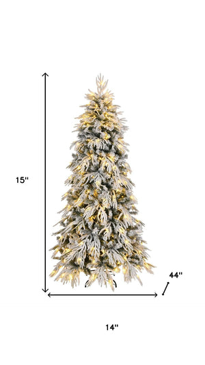 HomeRoots 7' White Pre Lit Full Fir Christmas Tree – Lifelike, Easy Setup & Ready-to-Display Holiday Centerpiece 711229