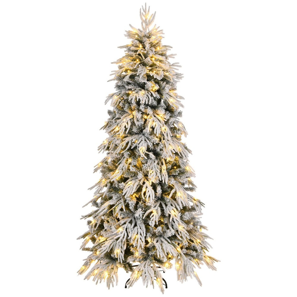 HomeRoots 7.5' Pre Lit Full Pine Christmas Tree - Lush, Realistic Foliage & Versatile LED Lights for Holidays! 711230