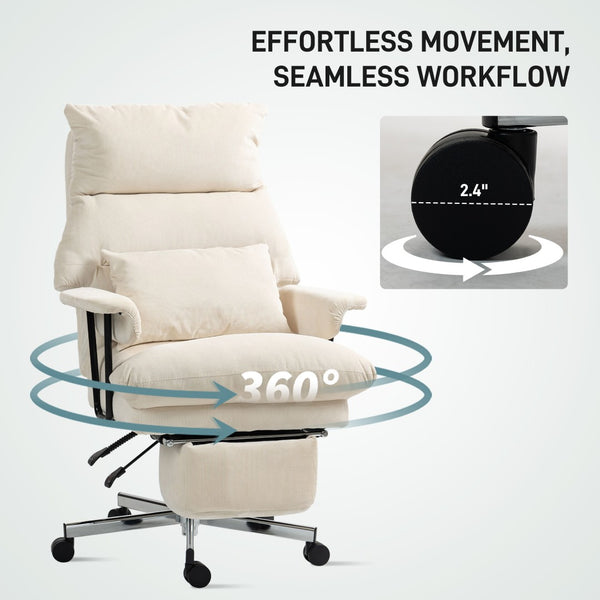 English Elm Premium High Back Pu Leather Executive Chair with Foam Cushion and Swivel Base T3971P408619