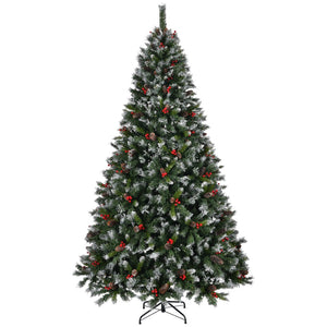 HomeRoots 9' Pre Lit Full Pine Christmas Tree - Lush Green, Easy Setup, Versatile LED Lighting & Durable Stand 711231