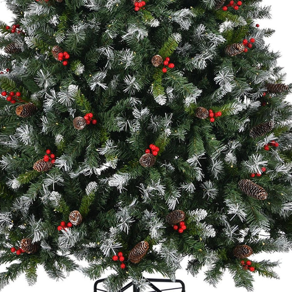 HomeRoots 9' Pre Lit Full Pine Christmas Tree - Lush Green, Easy Setup, Versatile LED Lighting & Durable Stand 711231