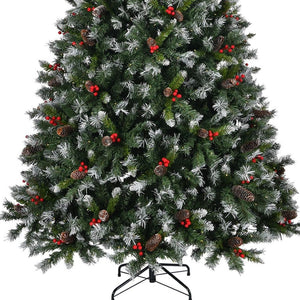 HomeRoots 9' Pre Lit Full Pine Christmas Tree - Lush Green, Easy Setup, Versatile LED Lighting & Durable Stand 711231