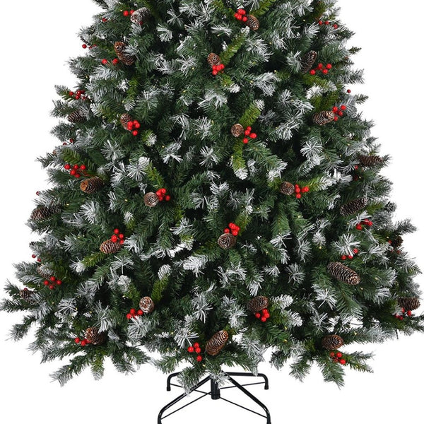 HomeRoots 9' Pre Lit Full Pine Christmas Tree - Lush Green, Easy Setup, Versatile LED Lighting & Durable Stand 711231