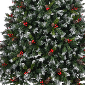 HomeRoots 6' White Pre-Lit Full Spruce Christmas Tree - Elegant, Realistic Design with Programmable LED Lights 711232