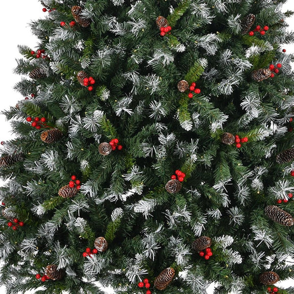 HomeRoots 6' White Pre-Lit Full Spruce Christmas Tree - Elegant, Realistic Design with Programmable LED Lights 711232