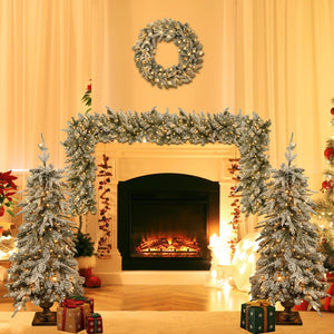 HomeRoots 4' White Pre-Lit Tropical Christmas Tree - Compact, Full & Lush with 330 LEDs for Festive Cheer! 711237