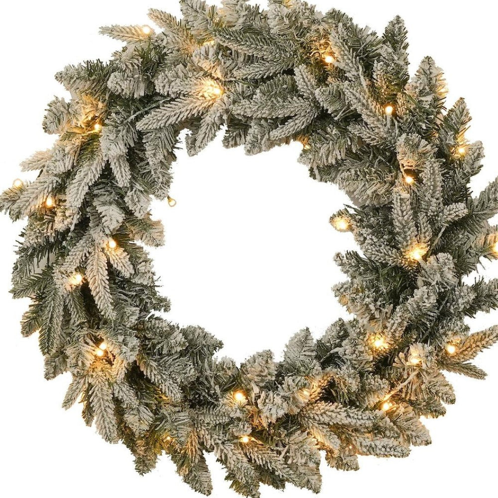 HomeRoots 4' White Pre-Lit Tropical Christmas Tree - Compact, Full & Lush with 330 LEDs for Festive Cheer! 711237
