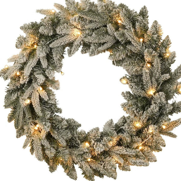 HomeRoots 4' White Pre-Lit Tropical Christmas Tree - Compact, Full & Lush with 330 LEDs for Festive Cheer! 711237