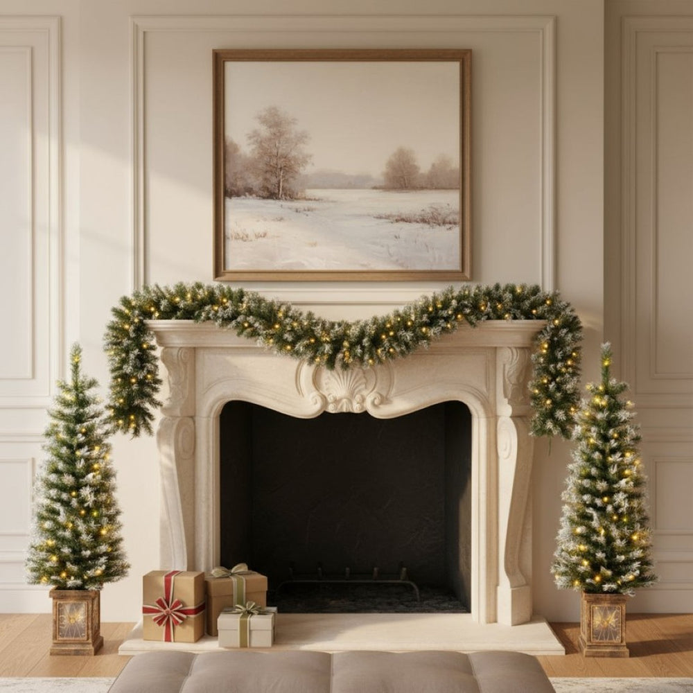 HomeRoots 4' Full Tropical Christmas Tree - Pre-Lit, Decorated, LED Lights & Elegant Ornaments for Festive Cheer 711238