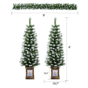 HomeRoots 4' Full Tropical Christmas Tree - Pre-Lit, Decorated, LED Lights & Elegant Ornaments for Festive Cheer 711238