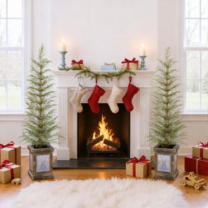 HomeRoots 6' White Pre Lit Tropical Christmas Tree with 250 LED Lights, Decorated for Instant Holiday Cheer 711239
