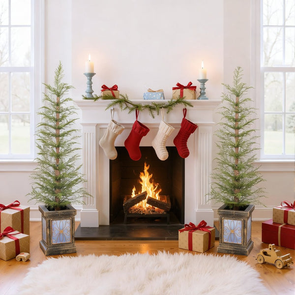 HomeRoots 6' White Pre Lit Tropical Christmas Tree with 250 LED Lights, Decorated for Instant Holiday Cheer 711239