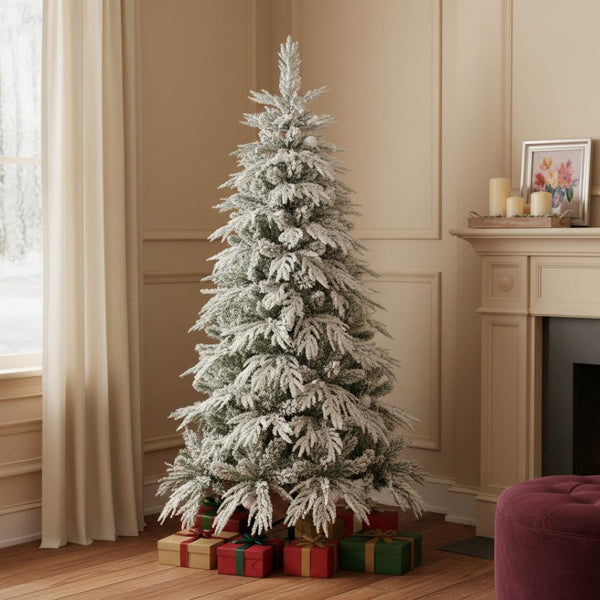 HomeRoots 5' Pre-Lit White Tropical Christmas Tree with Decorations - Effortless Setup & Stunning Display! 711240