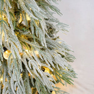 HomeRoots 5' Pre-Lit White Tropical Christmas Tree with Decorations - Effortless Setup & Stunning Display! 711240