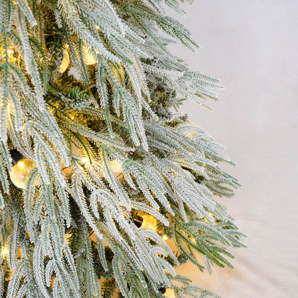 HomeRoots 5' Pre-Lit White Tropical Christmas Tree with Decorations - Effortless Setup & Stunning Display! 711240