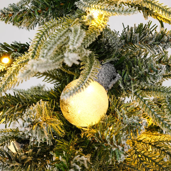 HomeRoots 5' Pre-Lit White Tropical Christmas Tree with Decorations - Effortless Setup & Stunning Display! 711240