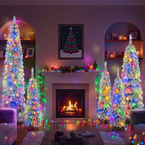 HomeRoots 8' White Pre-Lit Full Fir Christmas Tree – Elegant, Easy Setup with LED Lights & Holiday Decor! 711249