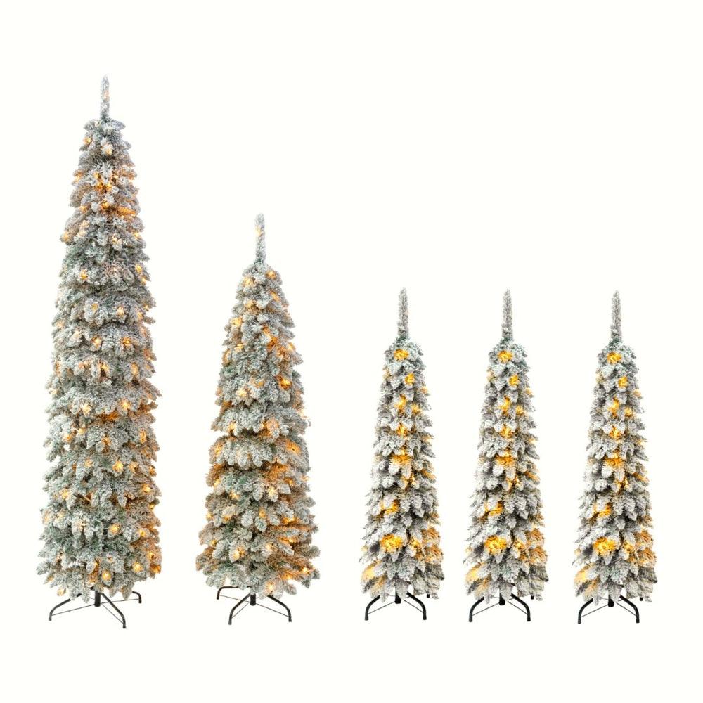 HomeRoots 8' White Pre-Lit Full Fir Christmas Tree – Elegant, Easy Setup with LED Lights & Holiday Decor! 711249