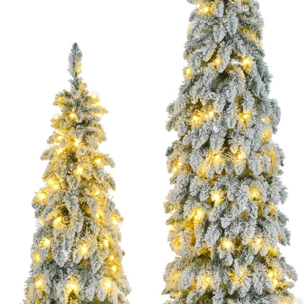 HomeRoots 8' White Pre Lit Full Fir Christmas Tree – Effortless Elegance with Stunning Lights & Decorations! 711250