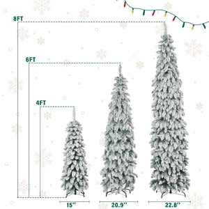 HomeRoots 8' White Pre Lit Full Fir Christmas Tree – Effortless Elegance with Stunning Lights & Decorations! 711250