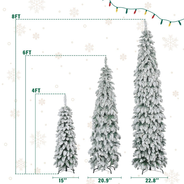 HomeRoots 8' White Pre Lit Full Fir Christmas Tree – Effortless Elegance with Stunning Lights & Decorations! 711250