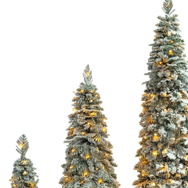 HomeRoots 7.5' White Pre Lit Full Spruce Christmas Tree - Luxurious LED Lighting, Easy Setup & Stunning Decor 711251