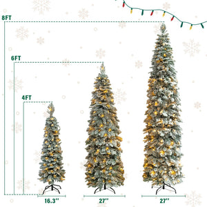 HomeRoots 7.5' White Pre Lit Full Spruce Christmas Tree - Luxurious LED Lighting, Easy Setup & Stunning Decor 711251