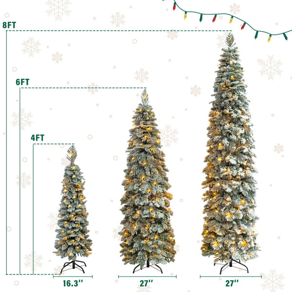 HomeRoots 7.5' White Pre Lit Full Spruce Christmas Tree - Luxurious LED Lighting, Easy Setup & Stunning Decor 711251