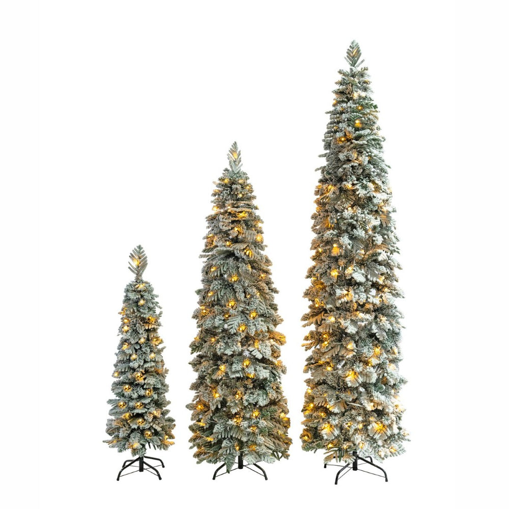 HomeRoots 7.5' White Pre Lit Full Spruce Christmas Tree - Luxurious LED Lighting, Easy Setup & Stunning Decor 711251