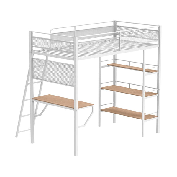 English Elm Metal Twin Over Full Bunk Bed Steel Frame with Guardrails for Kids or Guest Rooms B016P469235