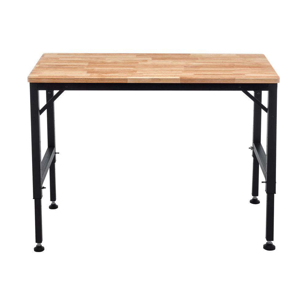 English Elm 48" Heavy-Duty Adjustable Workbench - Robust Rubberwood Top, Steel Frame, 2000 Lbs Load Capacity & More! W1422P218517
