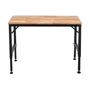 English Elm 48" Heavy-Duty Adjustable Workbench - Robust Rubberwood Top, Steel Frame, 2000 Lbs Load Capacity & More! W1422P218517