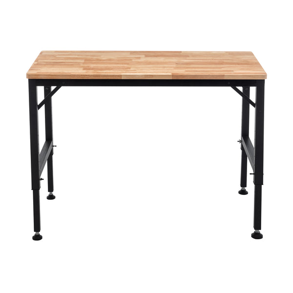 English Elm 48" Heavy-Duty Adjustable Workbench - Robust Rubberwood Top, Steel Frame, 2000 Lbs Load Capacity & More! W1422P218517