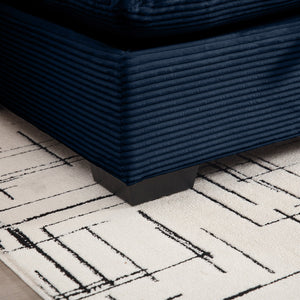 English Elm Corduroy L-Shaped Sectional Sofa With Storage Ottoman & 3 Pillows - Perfect For Small Spaces! W714S00651