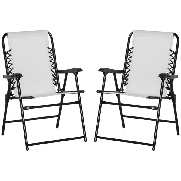 English Elm Outsunny Set Of 2 Portable Bungee Sling Chairs With Armrests – Perfect For Camping, Pool, And Patio! W2225P174110-GIGA