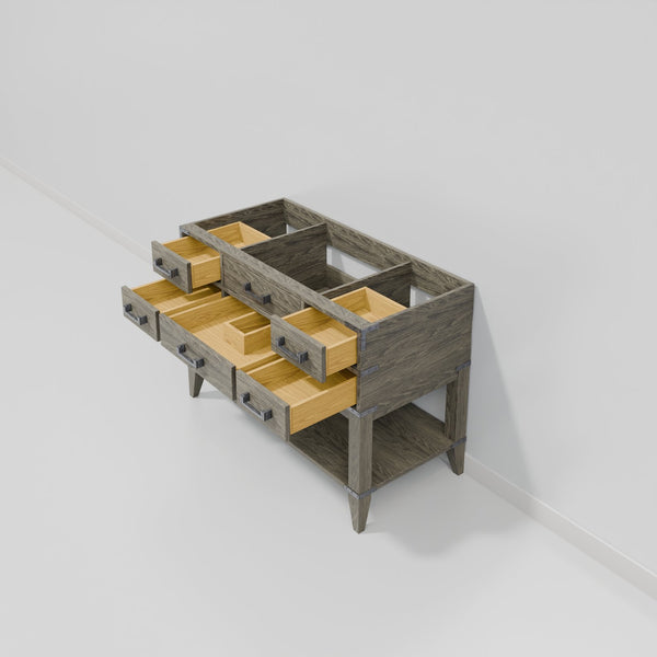 English Elm Grey Oak Single-Sink Vanity 48" W With Soft-Close Drawers & Modern Design For Effortless Storage B2731P260224