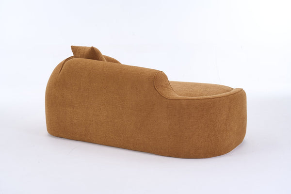 English Elm Ly-048 Sculpted Chenille Chaise Lounge Convertible Sleeper Sofa for Modern Living Spaces Orange W2231P401727