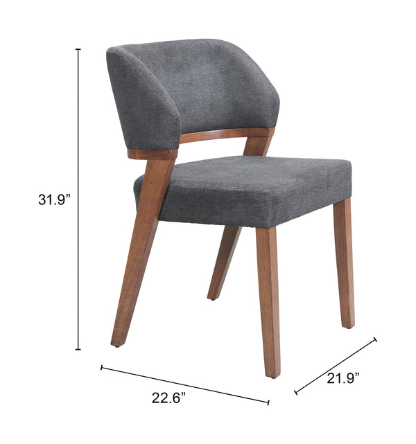 Zuo Modern Sunobu Dining Chair Set Of 2 - Stylish Azure Gray & Walnut, Perfect For Modern Home Decor! Gray 100% Polyester,Rubberwood 110496-zuo-modern