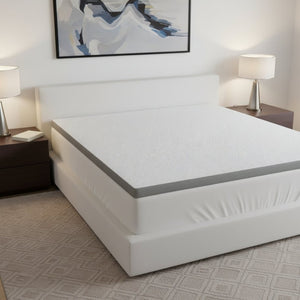 HomeRoots White Gel Memory Foam Mattress Topper - Cooling, Water-Resistant, Supportive Sleep Solution for Comfort King 711911