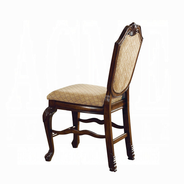 English Elm Chateau Plush Fabric Counter Height Chairs Set of 2 — Espresso Queen Anne Legs, Padded 24" Seats B2726P340171