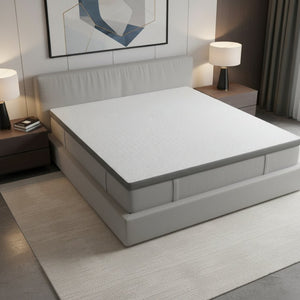 HomeRoots White Gel Memory Foam Mattress Topper - Cooling, Water-Resistant, Supportive Sleep Solution for Comfort California King 711912