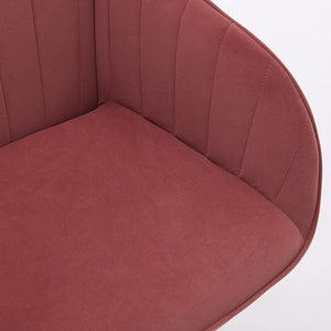 English Elm Ty Adjustable Office Chair - Ergonomic Rose-Red Velvet Swivel Seat For Ultimate Comfort & Support W2311P199110-GIGA