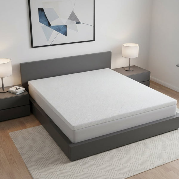 HomeRoots 2" White Gel Memory Foam Mattress Topper - Ultimate Comfort, Cooling Support, Pressure Relief & Durability King 711944