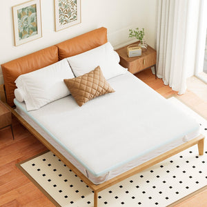 HomeRoots 2" White Gel Memory Foam Mattress Topper - Ultimate Comfort, Cooling Support, Pressure Relief & Durability King 711944