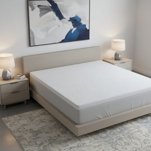 HomeRoots 3" White Gel Memory Foam Mattress Topper – Plush Comfort, Cooling Technology, Easy Care & Fit Queen 711949