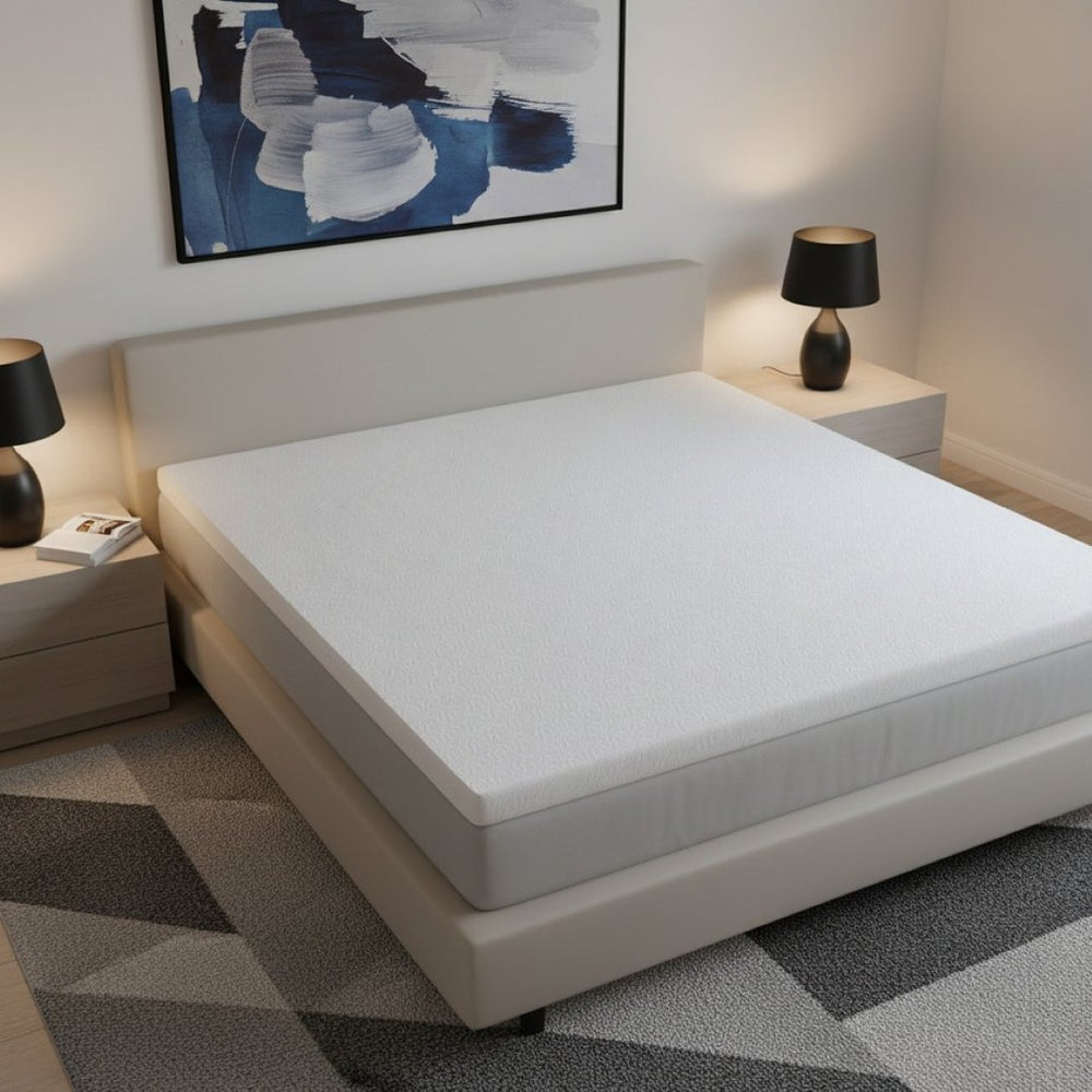 HomeRoots 84" White Gel Memory Foam Mattress Topper – Cool, Plush Comfort with Removable Washable Cover California King 711951