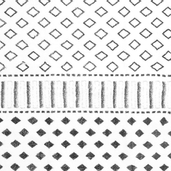 HomeRoots 8' X 10' Black and White Moroccan Area Rug - Stylish, Washable, Stain-Resistant for High-Traffic Spaces Modern Stripes Retangle 8' x 10' 711961
