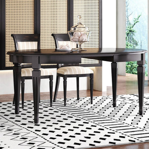 HomeRoots 8' X 10' Black and White Moroccan Area Rug - Stylish, Washable, Stain-Resistant for High-Traffic Spaces Modern Stripes Retangle 8' x 10' 711961